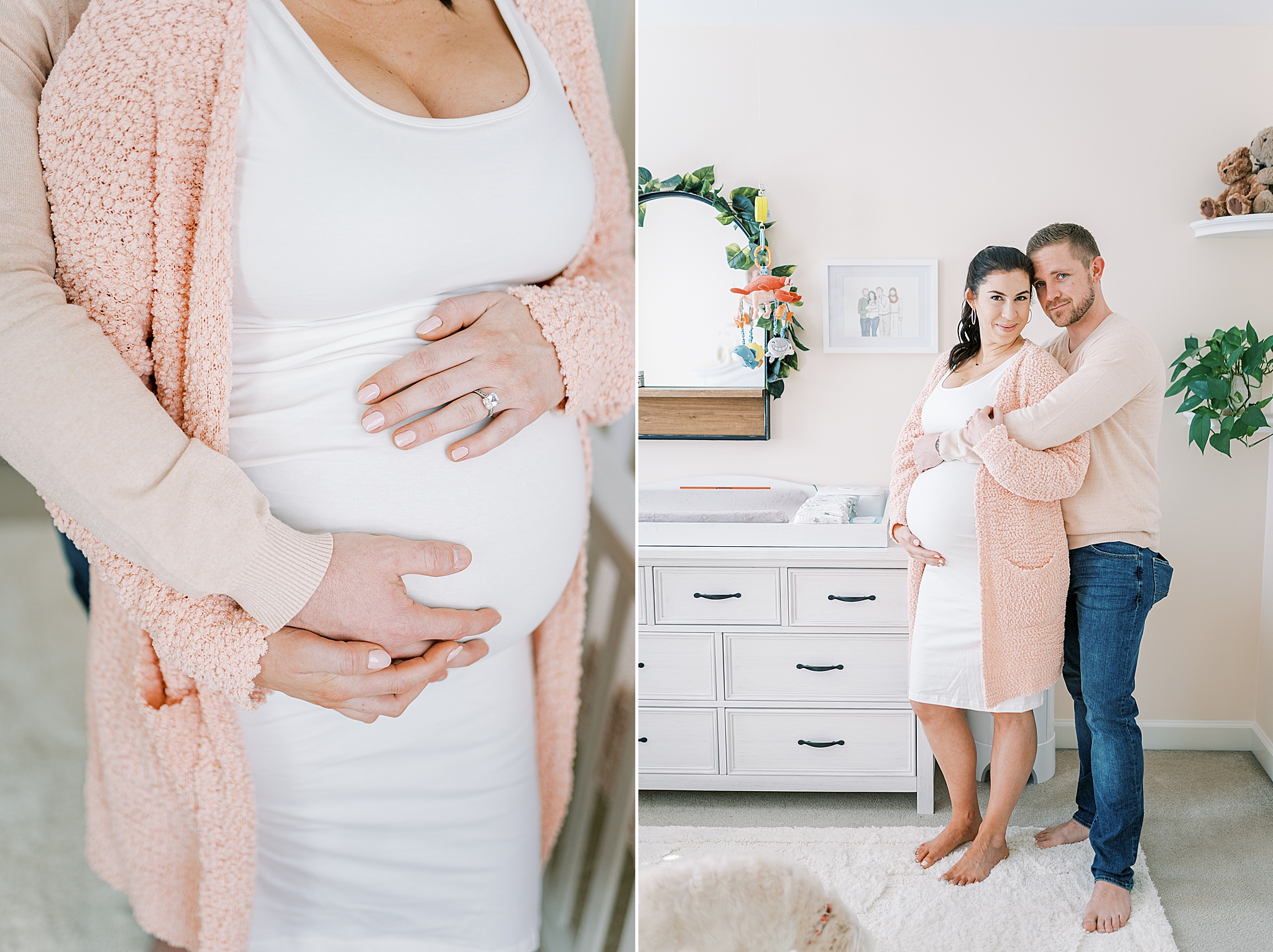lifestyle maternity photos at home in Tennessee nursery