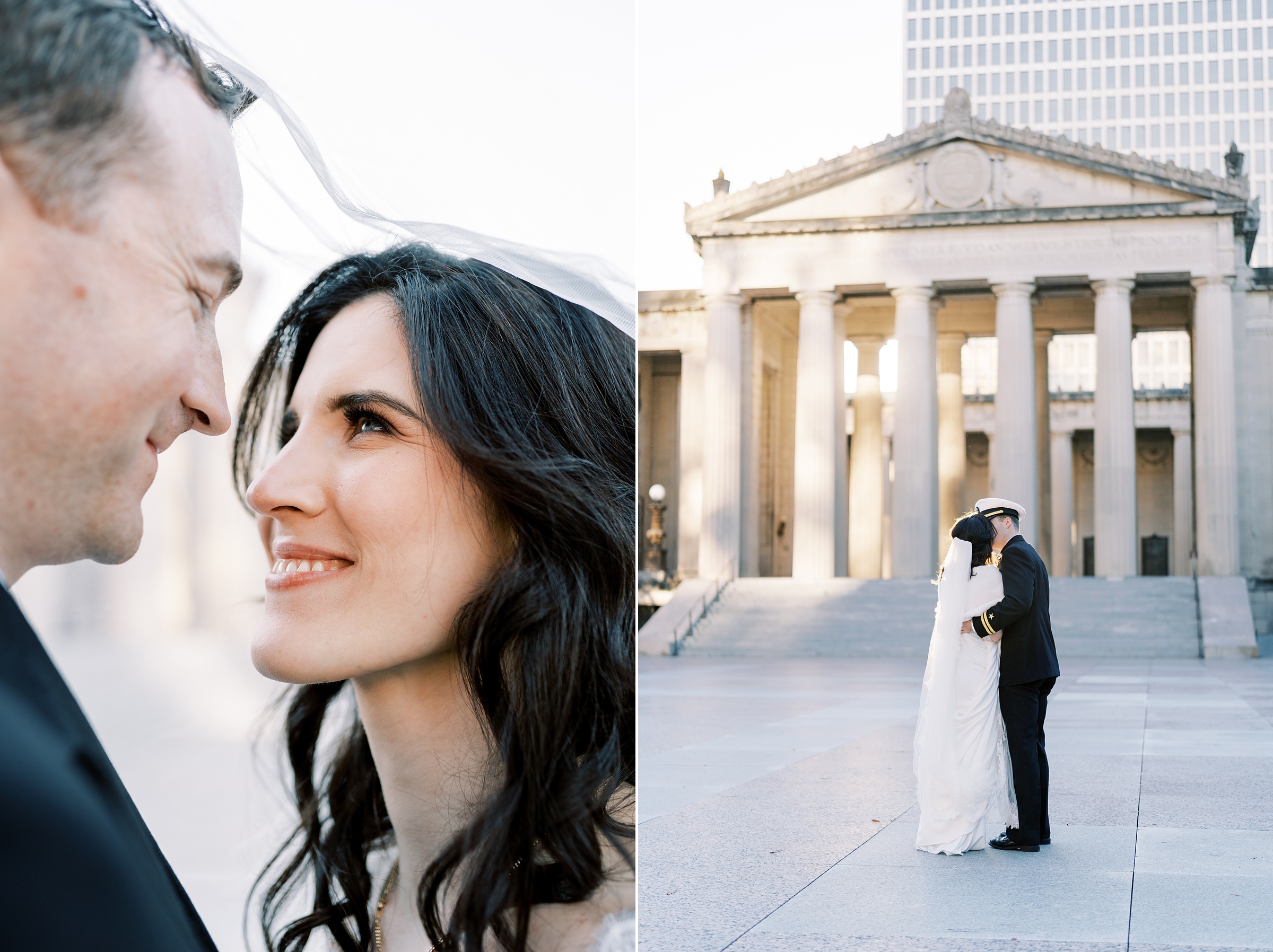 intimate Nashville wedding portraits in downtown