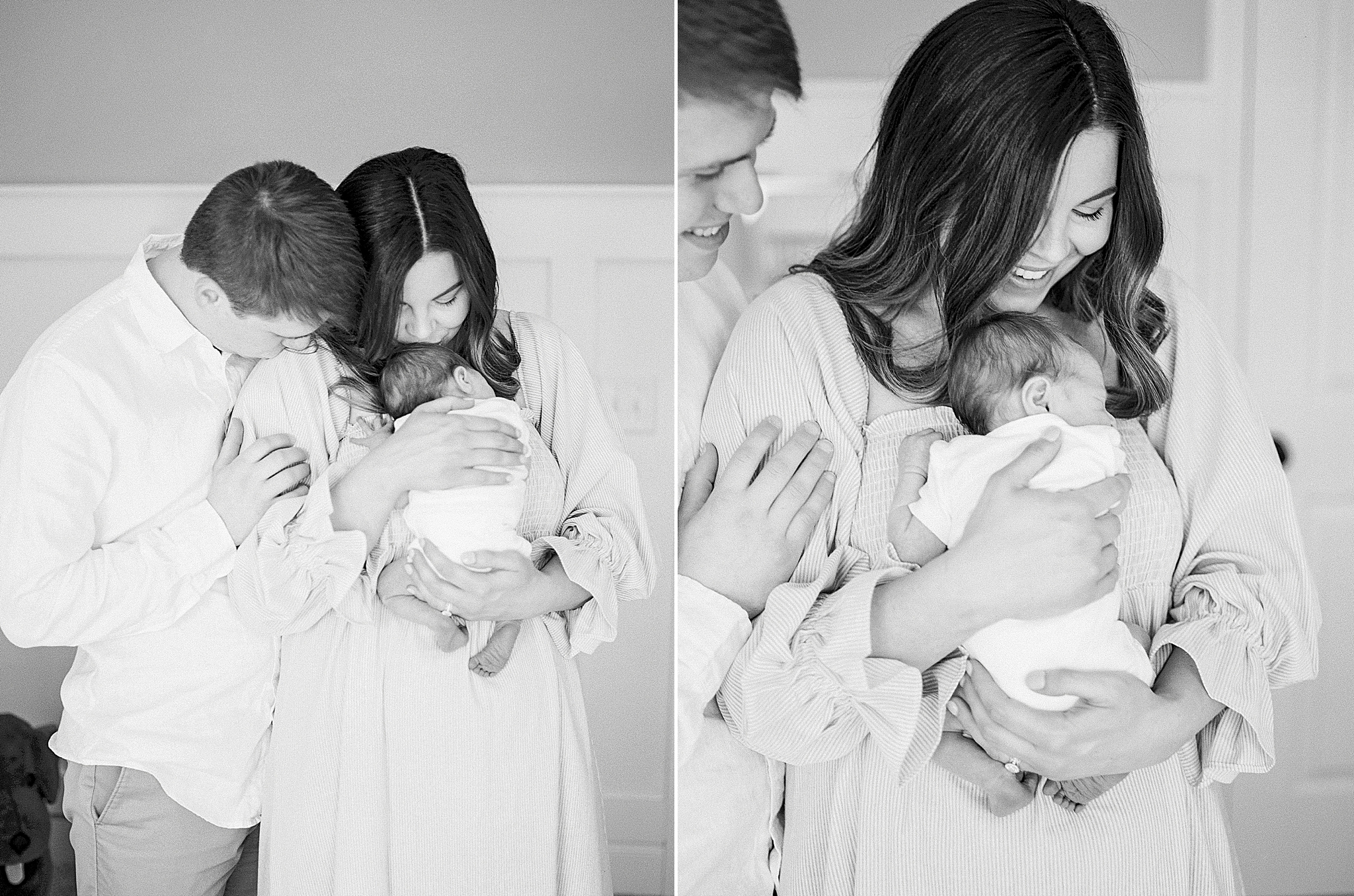 at home newborn portraits for new parents and baby boy in Nashville TN