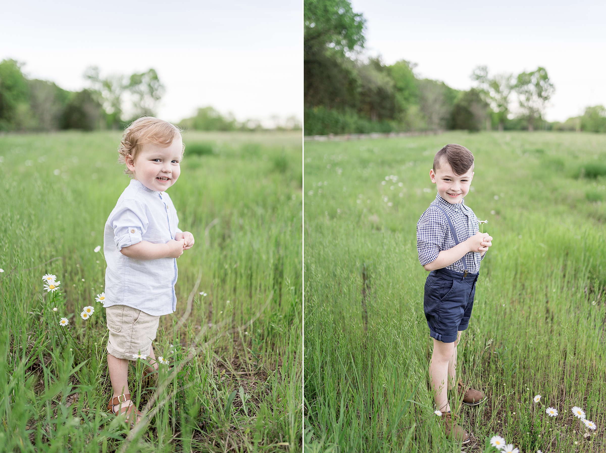 portraits of two brothers side by side for family portraits