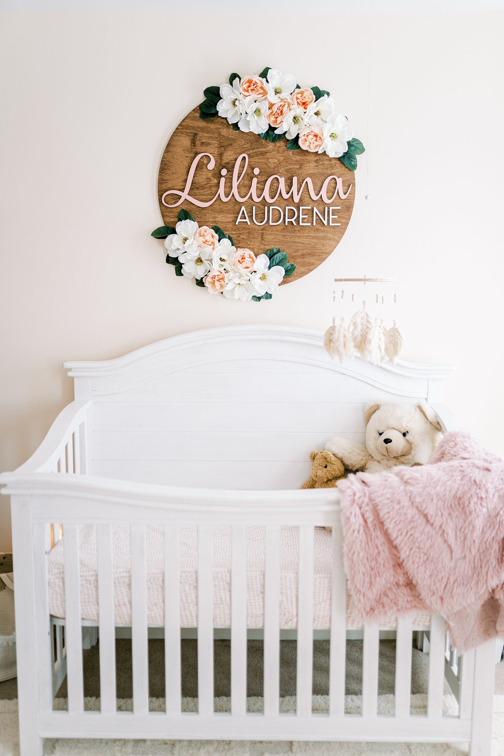 baby girls light and airy nursery featured in monthly nursery spotlight